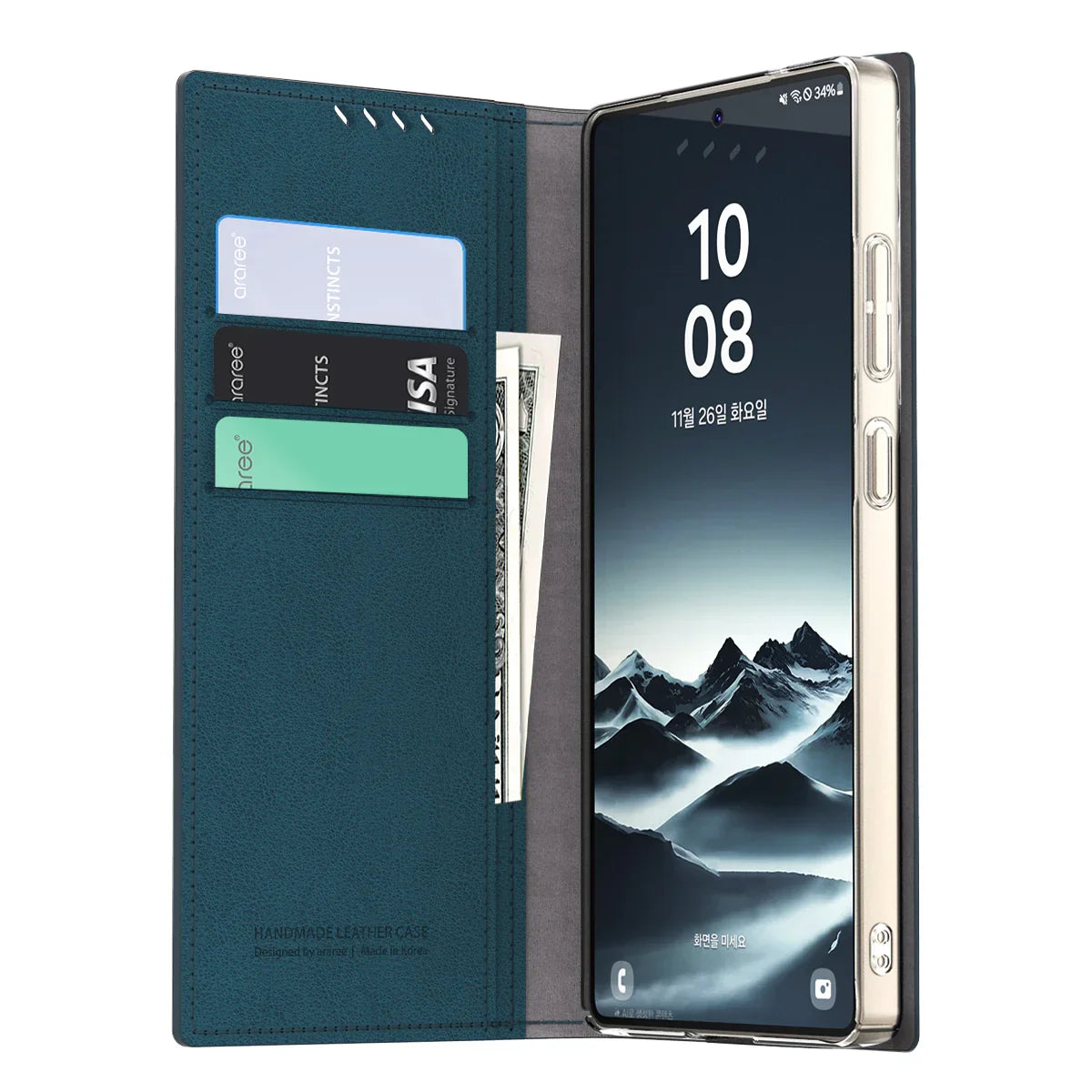 Araree Samsung S25 Ultra Mustang Diary Case - Ash Blue - Tashqila Araree Samsung S25 Ultra Mustang Diary Case - Ash Blue - Tashqila